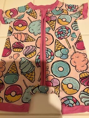 Little Sleepies Pink sweet treats zippered shorty